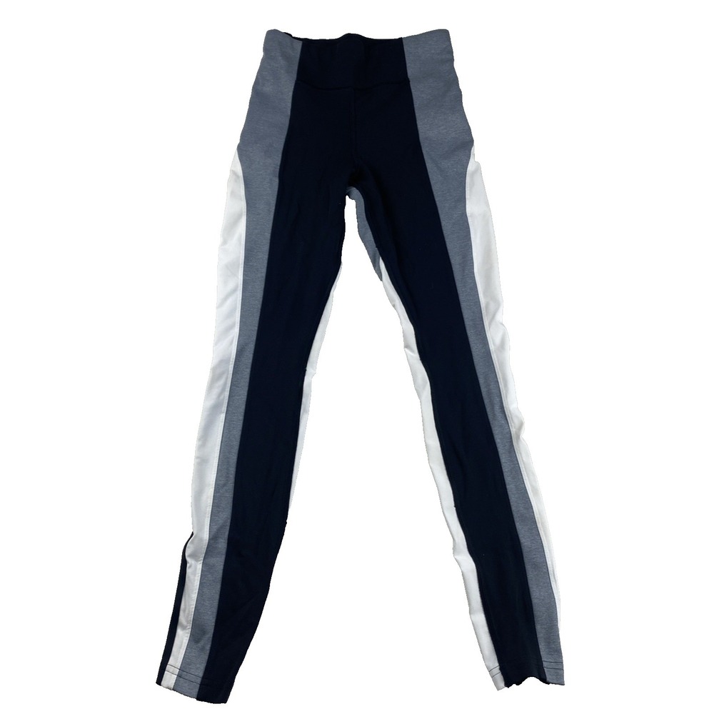 Athleta Leggings Womens XS Black Gray White Crest Colorblock Pants Ankle Comfort